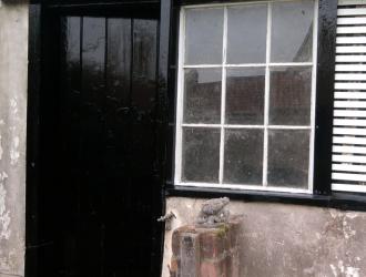 Repair door and frame and paint